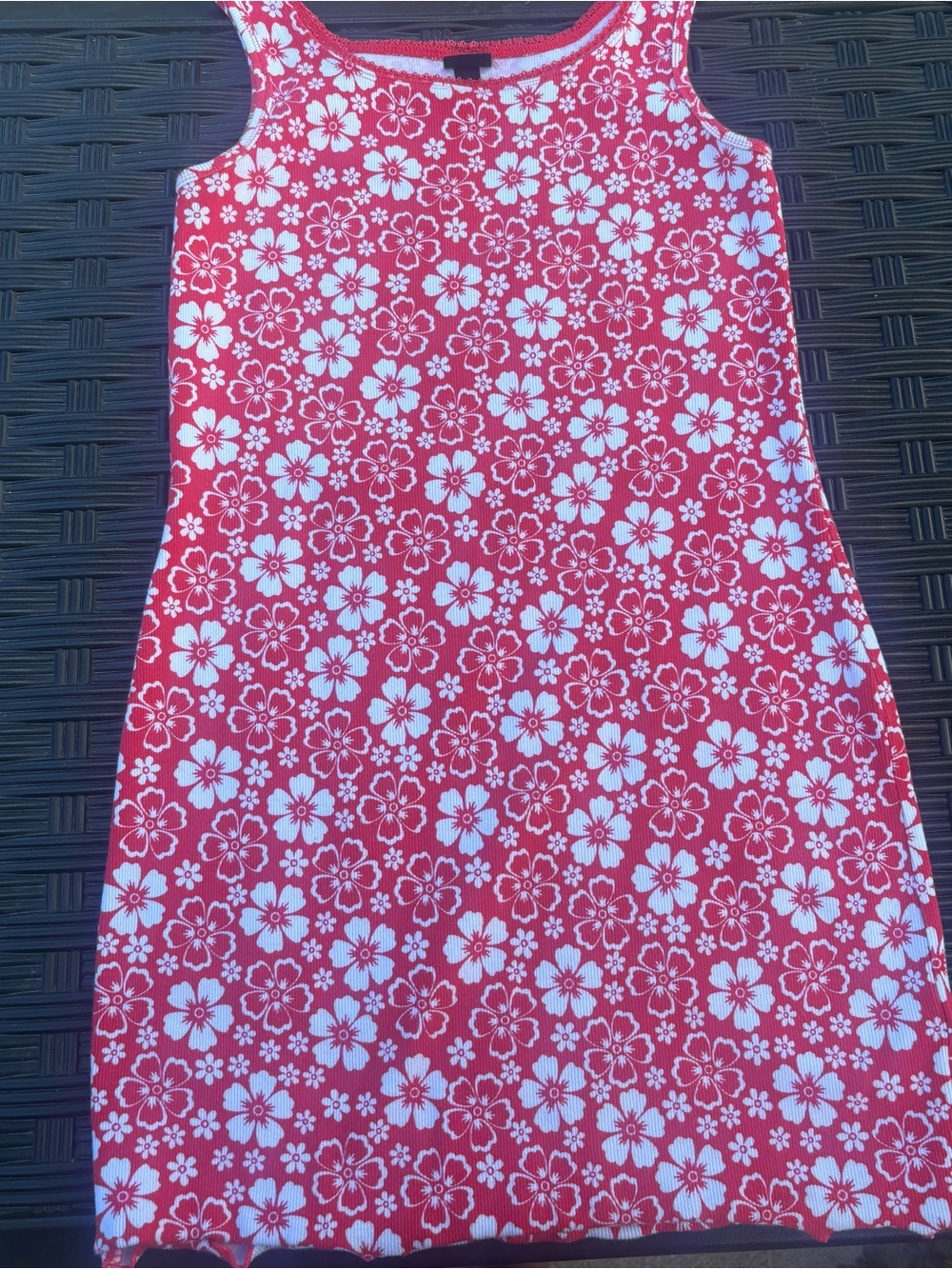 art class Red and White Floral Tank Dress